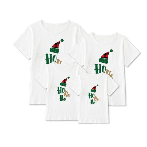 Parent-child short sleeve T-shirt Christmas women's clothing father-son family clothing